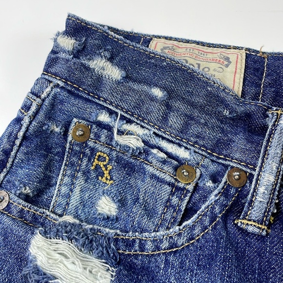 Polo Ralph Lauren Distressed Crosby Denim Shorts Size 25 Mid Rise Raw Hem cotton - Picture 5 of 14